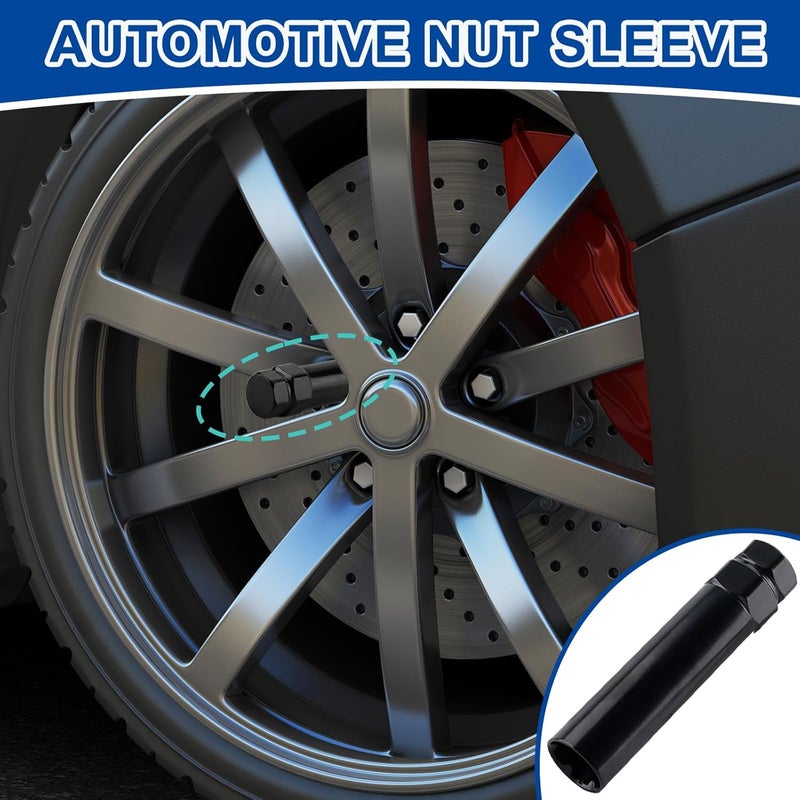 HULI 7 Spline Lug Nut Socket,7Spline Wheel Lock Key for 19 mm (3/4 Inch) & 21 mm (13/16 Inch) Hex Socket Wrench,Wheel Lock Removal Tool Replacement Aftermarket Seven-Spline Lug Nuts - Image 3